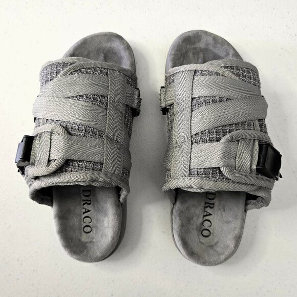 DRACO Slides Mens Shoes Size 10.5,11,11.5 Gray Storm Reflective Sandals NEW +Bag - Picture 1 of 13